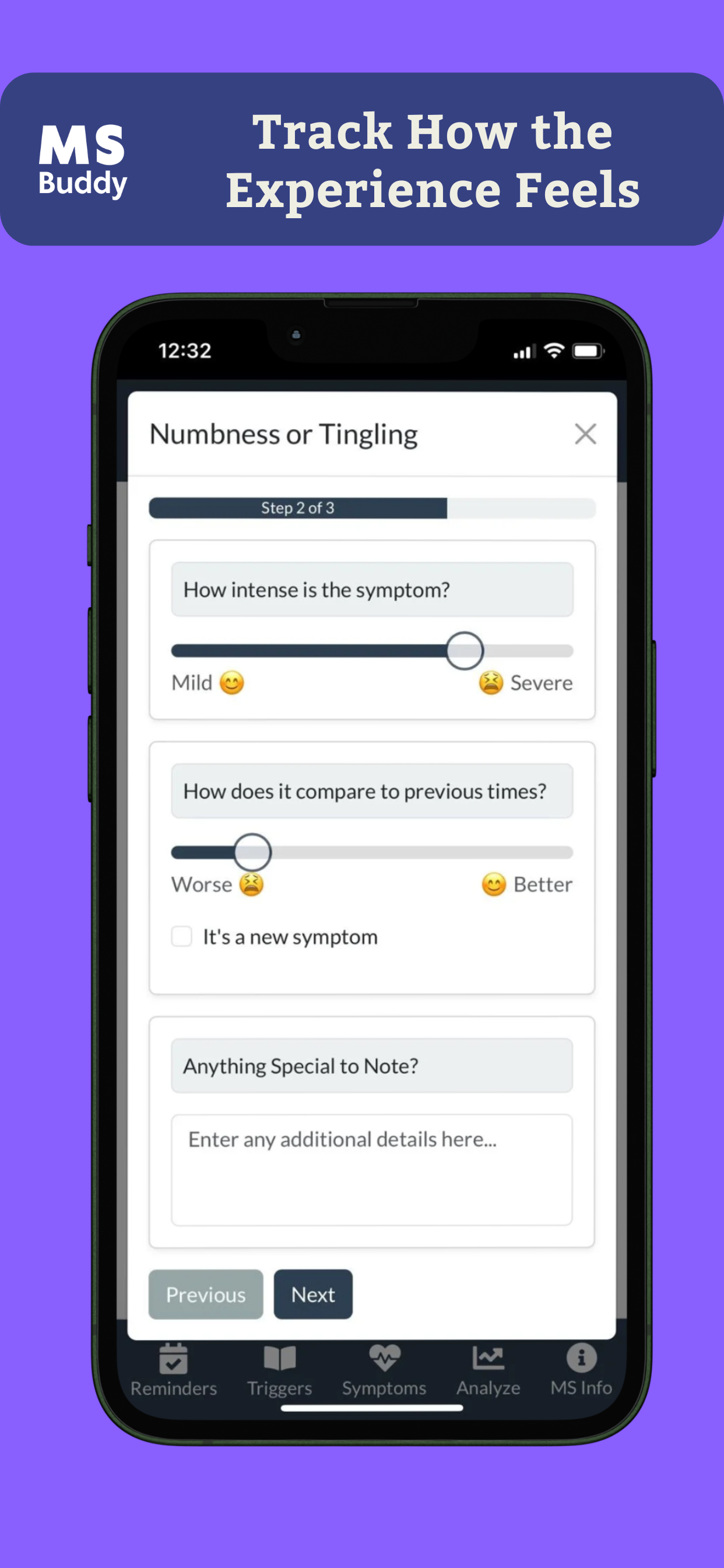 Log How Symptoms Feel